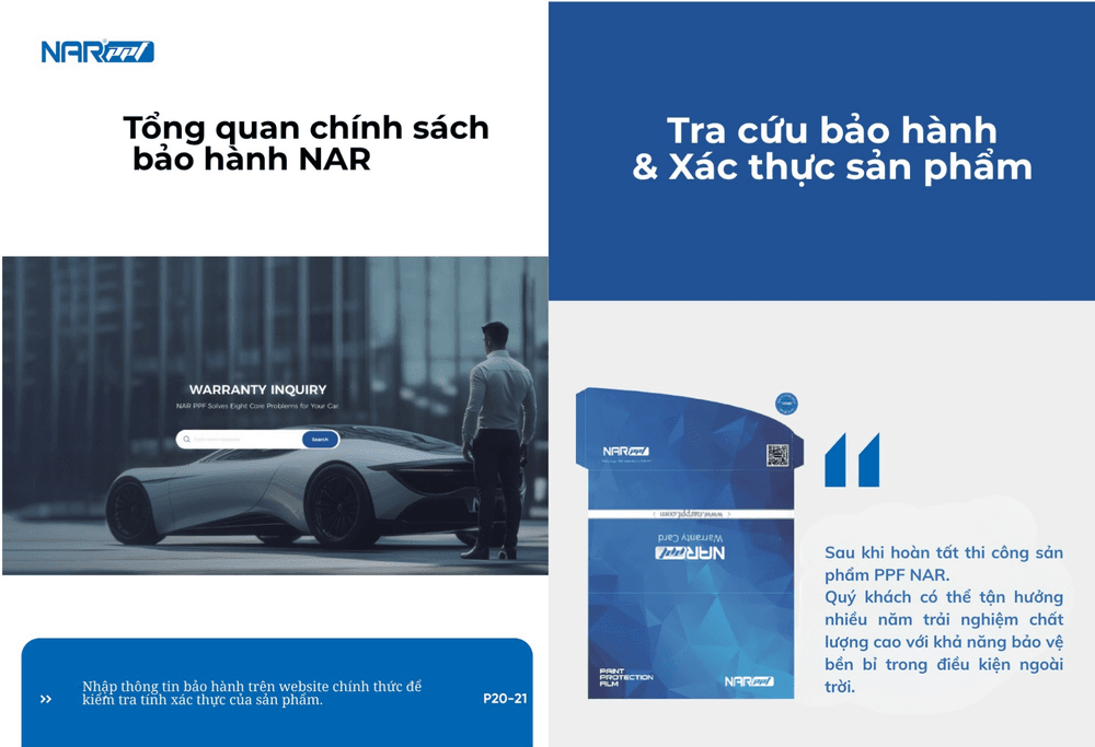 Chính Sách Bảo Hành Chính Hãng NAR PPF Việt Nam